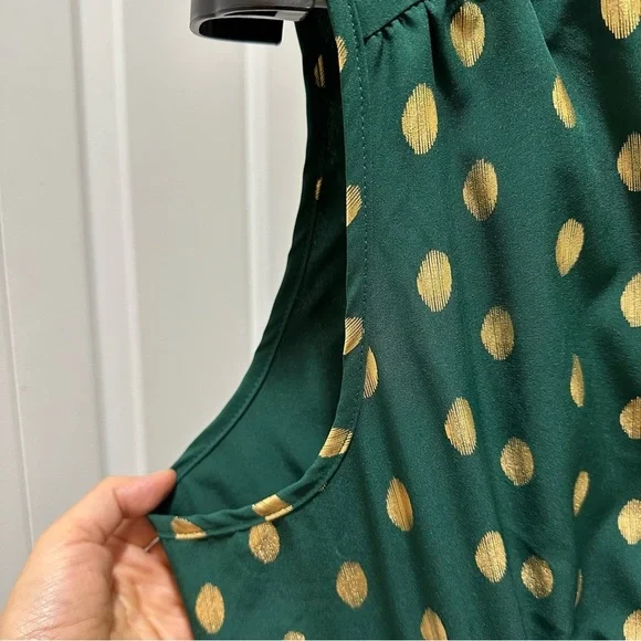 BloomChic Emerald Green Midi Dress with Gold Dot Print - Picture 6 of 6